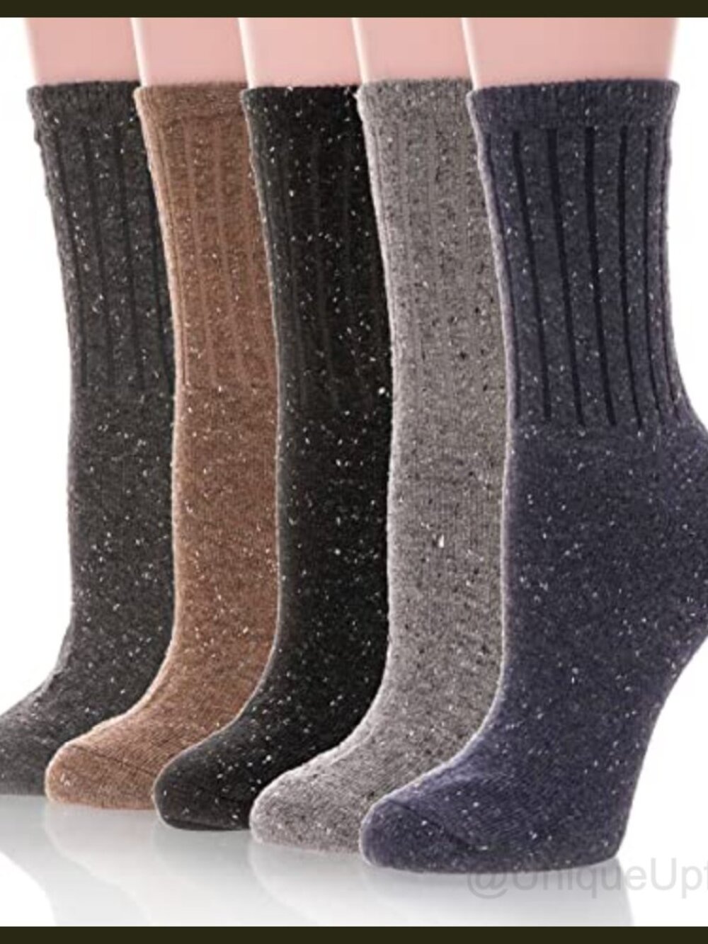 Merino Wool Thermal Winter Hiking Socks Crew Women 5-Pack